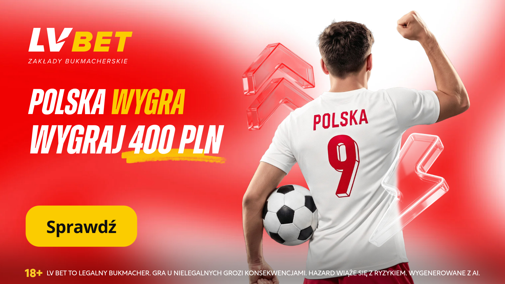 TO JUŻ JEST MUS! Polska musi wygrać, a LV BET daje 400 PLN bonusu